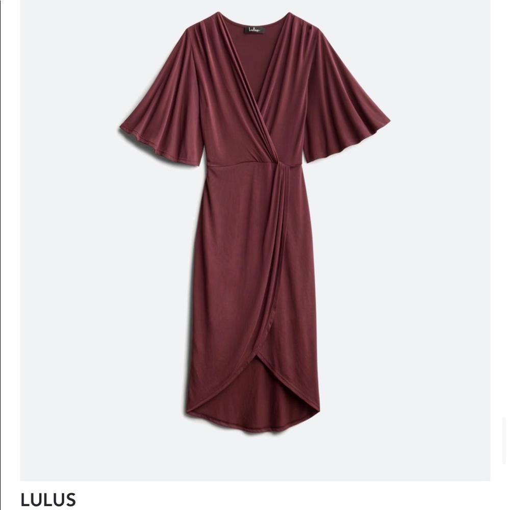 Lulus dulcet surplice mini knit dress